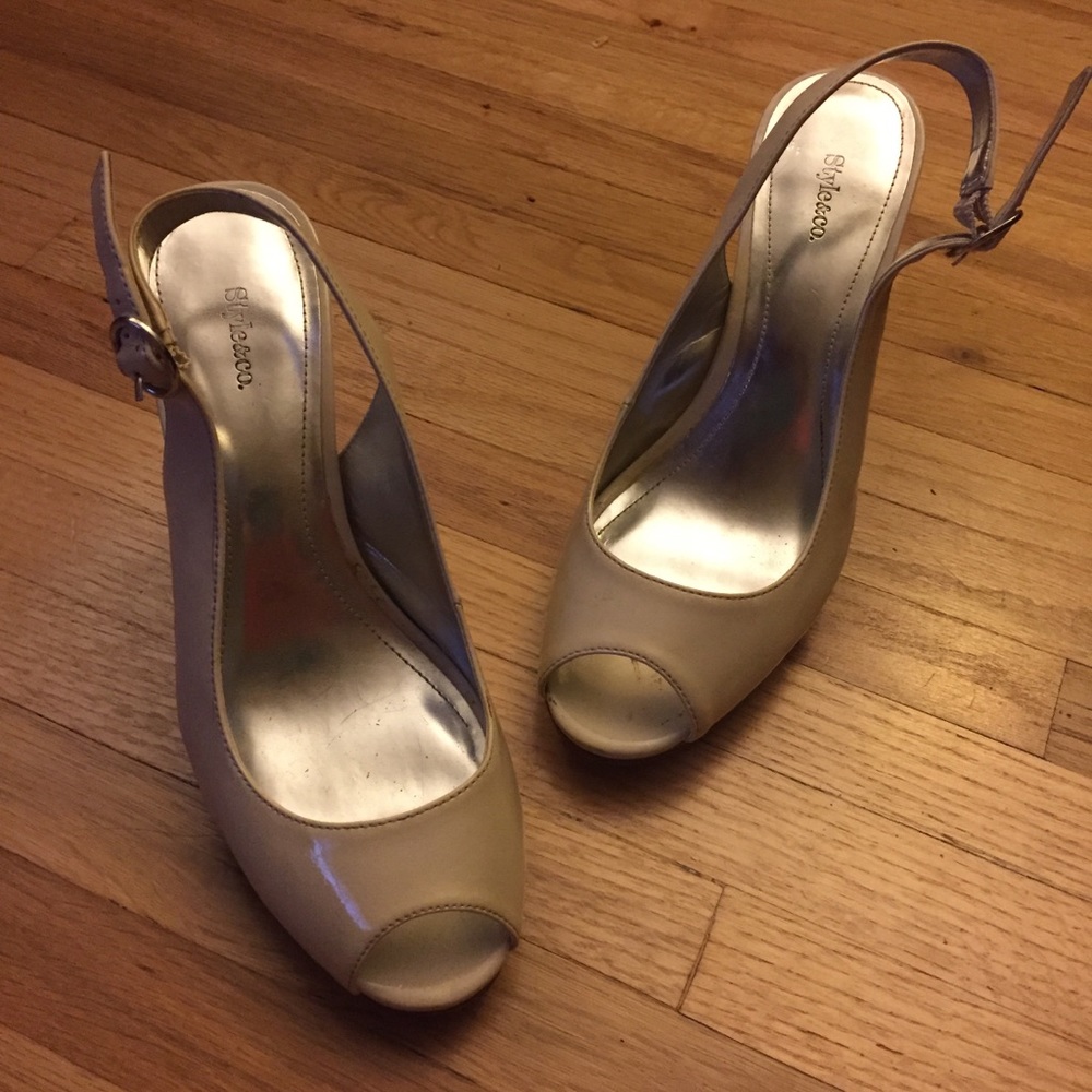 2 for $25! Style & Co peep-toe slingbacks.
